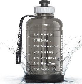 img 4 attached to 🏋️ Motivational Time Marked Water Bottle - 64 oz Leakproof Gallon Water Bottle with Straw for Fitness, Sports, and Hydration - BPA Free Tritan Water Jug