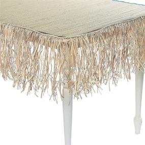 img 4 attached to 🌺 Tiki Luau Party Decor: 24 ft of Natural Raffia Beach Fringe for Tropical Vibes