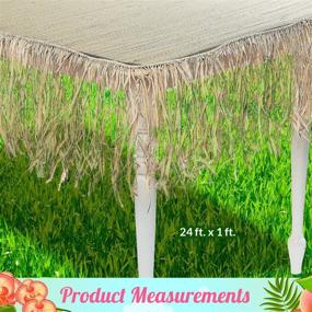 img 1 attached to 🌺 Tiki Luau Party Decor: 24 ft of Natural Raffia Beach Fringe for Tropical Vibes