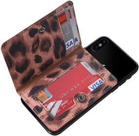 img 4 attached to CheapSunday ID Card Holder For Back Of Phone Leather Phone Wallet Stick On With Stand Flip Waterproof Leather Adhesive Wallet For Most Cellphones (Brown Leopard)