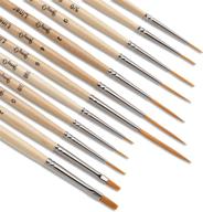 jerry q art 12 pcs detail paint brushes, golden synthetic hair | high performance for oil, acrylic, watercolor | jq-503 logo
