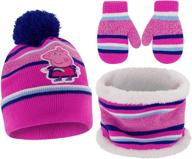 🧣 eone winter hat, kids gloves, toddlers mittens: peppa pig baby beanie for girls ages 2-4 logo