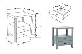 img 2 attached to 🪑 EAST at MAIN Westwood Acacia Wood Square Accent Table, 15x18x22, Grey