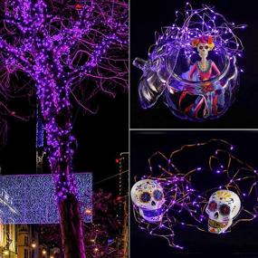 img 2 attached to Decute Copper Wire Fairy String Lights Halloween Decoration Lights 99Ft 300Led Dimmable With Remote