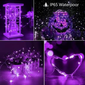 img 4 attached to Decute Copper Wire Fairy String Lights Halloween Decoration Lights 99Ft 300Led Dimmable With Remote