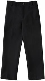 img 4 attached to Premium Quality YuanLu Flat Front Boys Dress Pants with Adjustable Waist - Stylish and Comfortable!