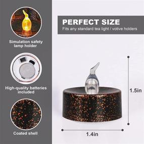 img 2 attached to 🕯️ JIAN YA NA 12pcs Tea Light Halloween Christmas Thanksgiving Flameless LED Candles 1.4 Inch Flickering Amber Festival Decor Battery Operated (Black) - Spooky and Festive LED Candle Set for Holiday Celebrations