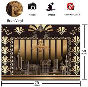 img 2 attached to 📸 Vintage Great Gatsby Photography Backdrop: Funnytree 7x5FT Roaring 20s Background for Parties, Weddings & Birthdays, Decorative Photo Booth Banner Supplies