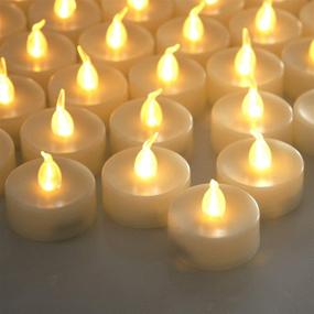 img 3 attached to 24-Pack LED Flameless Tea Lights Battery Operated Flickering Votives for Home Décor, Gifts, Birthday, Wedding, Christmas, Party, Baby Shower, Halloween Decoration - Small Candles for Bright Ambiance