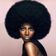 👩 themis hair jumbo afro wig: natural looking black 70s premium synthetic wig for black women - big afro style (black 1b#) logo