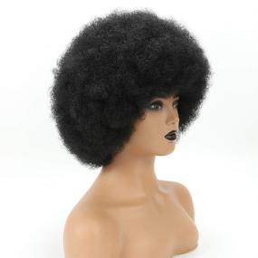 img 1 attached to 👩 Themis Hair Jumbo Afro Wig: Natural Looking Black 70s Premium Synthetic Wig for Black Women - Big Afro Style (Black 1B#)