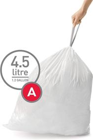 img 1 attached to 🗑️ simplehuman Custom Fit Trash Can Liner A, 4.5L / 1.2 Gallons, Pack of 120 (4 packs)