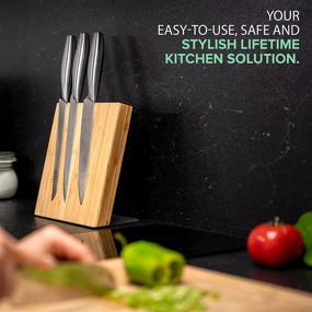 img 1 attached to 🔪 Coninx Magnetic Knife Block - Knife Magnet Stand - Bamboo Knife Holder - Magnetic Knife Organizer - Knife Block without Knives