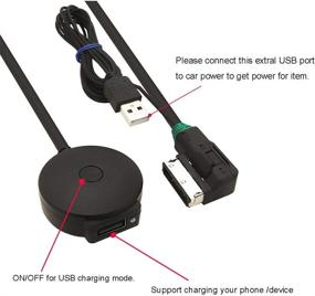 img 2 attached to 🔌 Enhance Your Audi Experience: CHELINK Media in AMI MDI Audio Aux USB Female Bluetooth Adapter for MMI 2G 3G VW Audi A4L A5 A6 Q5 Q7