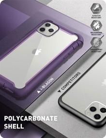 img 1 attached to 📱 i-Blason Ares Case for iPhone 11 Pro Max 2019 Release - Dual Layer Rugged Clear Bumper Case with Built-in Screen Protector - Purple