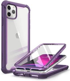 img 4 attached to 📱 i-Blason Ares Case for iPhone 11 Pro Max 2019 Release - Dual Layer Rugged Clear Bumper Case with Built-in Screen Protector - Purple