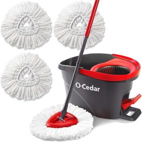 img 4 attached to 🧹 O-Cedar Easywring Microfiber Spin Mop & Bucket Floor Cleaning System + 3 Extra Refills