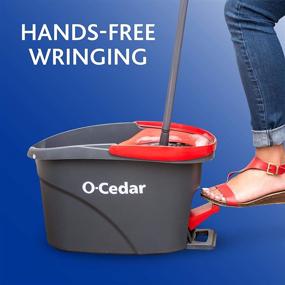 img 2 attached to 🧹 O-Cedar Easywring Microfiber Spin Mop & Bucket Floor Cleaning System + 3 Extra Refills