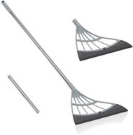 🧹 pllith 2-in-1 magic broom: effortlessly clean floor surfaces, remove dirt and hair | squeegee & telescopic handle extends 2-4ft | ideal kitchen, bathroom, toilet cleaning tool | grey logo