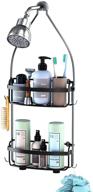 🚿 kadolina shower caddy over shower head - black bathroom hanging organizer for shampoo, conditioner, razor, and sponge logo