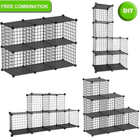 img 3 attached to 📦 Versatile TUMUCUTE Wire Storage Cubes: 6-Cube Metal Shelves Organizer for Bedroom, Living Room, Office - Black