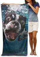 🏖️ microfiber beach towel wrap - lightweight & absorbent towel for bath, shower, and spa - quick-drying swimwear towel - ideal beach gift for women, men, girls, and boys - featuring cute boston terrier and french bulldog design logo
