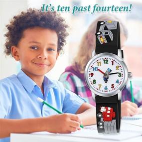 img 2 attached to Venhoo Kids Watches - 3D Cartoon Waterproof Silicone Children's Wristwatch Ideal for 🕰️ Children Aged 3-10, A Perfect Gift for Little Girls and Boys in Camouflage Design