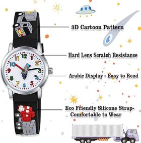 img 3 attached to Venhoo Kids Watches - 3D Cartoon Waterproof Silicone Children's Wristwatch Ideal for 🕰️ Children Aged 3-10, A Perfect Gift for Little Girls and Boys in Camouflage Design