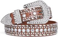 👢 stylish rhinestone suosdey western cowgirl studded accessories and belts for women logo