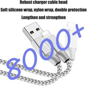 img 3 attached to 🔌 Кабели зарядки Apple MFi Certified Lightning: 5 штук [3/3/6/6/10 футов], совместимы с iPhone XR/X/Xs/Xs Max/8/8 Plus/7/7 Plus/6/6s Plus/5/5C/SE и другими.