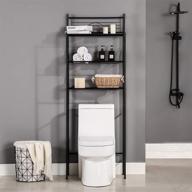 🚽 toilet storage rack, 3-tier over-the-toilet bathroom spacesaver by mallboo - easy assembly, 26.7" l x 9.5" w x 64.4" h (black) логотип