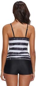 img 1 attached to Runtlly Women's Tankini Top with Boyshorts: Two Piece American Flag Swimsuit Set