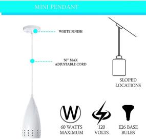 img 1 attached to Dysmio 12 Inches Adjustable Contemporary Indoor Mini Pendant Light Fixture