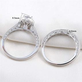 img 2 attached to 💍 Exquisite Newshe Wedding Rings: Sterling Silver 2.4Ct Round White AAAAA Cz Set for Women, Sizes 3-13