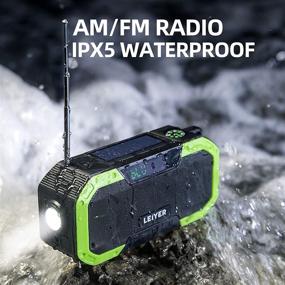 img 1 attached to 📻 Emergency Portable Radio Wireless Speaker with NOAA Weather Radio, AM/FM, Hand Crank, 5000mAh Power Bank USB Charger, LED Flashlight, Reading Lamp & SOS Alarm for Household and Outdoor Use