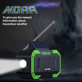 img 2 attached to 📻 Аварийное портативное радио без проводов с NOAA погодным радио, AM/FM, ручной привод, USB зарядкой от аккумулятора 5000mAh, светодиодным фонариком, настольной лампой и сигналом SOS для использования в быту и на открытом воздухе.