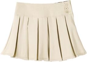 img 2 attached to Bienzoe Girl's Classic Pleated School Uniform Dance Skirt - Elevate Your Style with Timeless Elegance!