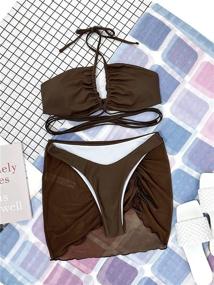 img 3 attached to MakeMeChic Womens Swimsuit Drawstring Chocolate