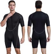 3mm shorty wetsuit for men and women - full body front zip diving suit for snorkeling, surfing, swimming, and diving логотип