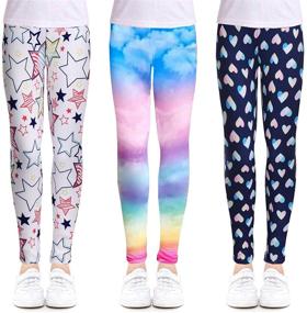 img 4 attached to 👖 Arshiner Printed Stretch Leggings 3-Pack for Girls, Ankle Length Pants, Size 10-11 Years - Girls' Clothing for Leggings
