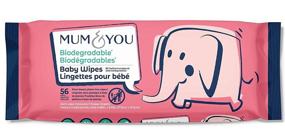 img 4 attached to 🌿 Mum & You 56 Count Biodegradable Compostable Vegan Registered Plastic Free Baby Wet Wipes, Pack of 6