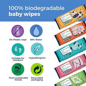 img 2 attached to 🌿 Mum & You 56 Count Biodegradable Compostable Vegan Registered Plastic Free Baby Wet Wipes, Pack of 6