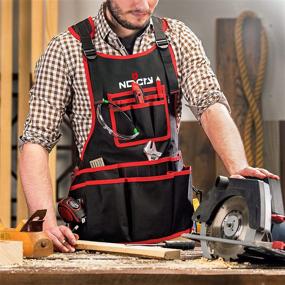 img 3 attached to 🛠️ NoCry Heavy Duty Work Apron: Waterproof Canvas, 25 Tool Pockets, Adjustable for Men and Women (XXS-4XL)