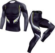 👕 gafeng mens workout compression set: ultimate quick dry running yoga base layer suit логотип