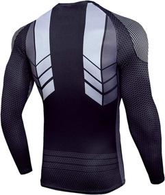 img 2 attached to 👕 Gafeng Mens Workout Compression Set: Ultimate Quick Dry Running Yoga Base Layer Suit