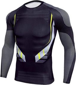 img 3 attached to 👕 Gafeng Mens Workout Compression Set: Ultimate Quick Dry Running Yoga Base Layer Suit