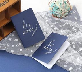 img 2 attached to AKITSUMA Vow Books: Navy Blue Wedding Vow Booklets, Set of 2 for His and Her Wedding Vows (US-AKI-017, Navy Blue)