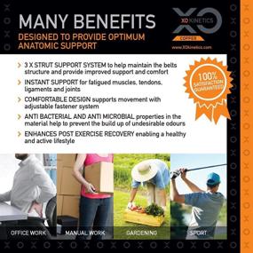 img 2 attached to 👍 XO KINETICS - #1 Lower Back Lumbar Support Belt for Men and Women. Ideal for Sport or Work Related Back Pain. 88% Copper Nylon. Size 42 - 50 inch.