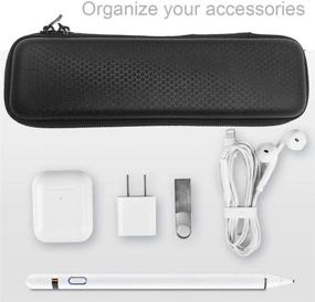 img 2 attached to 🖊️ Multi-Purpose Holder for Apple Pencil, Apple Pencil Accessories, Surface Pen, Samsung Stylus, iPad Tablet - Cable Charger and Head Storage Box Included