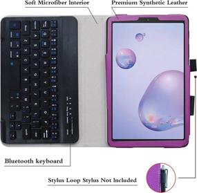 img 1 attached to Bige Purple PU Leather Keyboard Case for Samsung Galaxy Tab A 8.4 2020 Model SM-T307 (Verizon/T-Mobile/Sprint/AT&T) Tablet